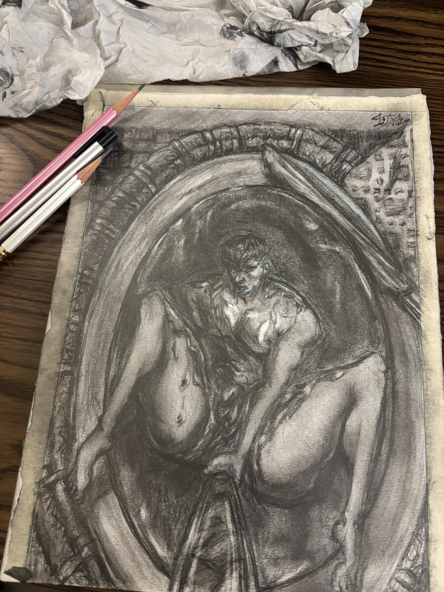 Leche Flan c.2026 - Graphite on Bristol