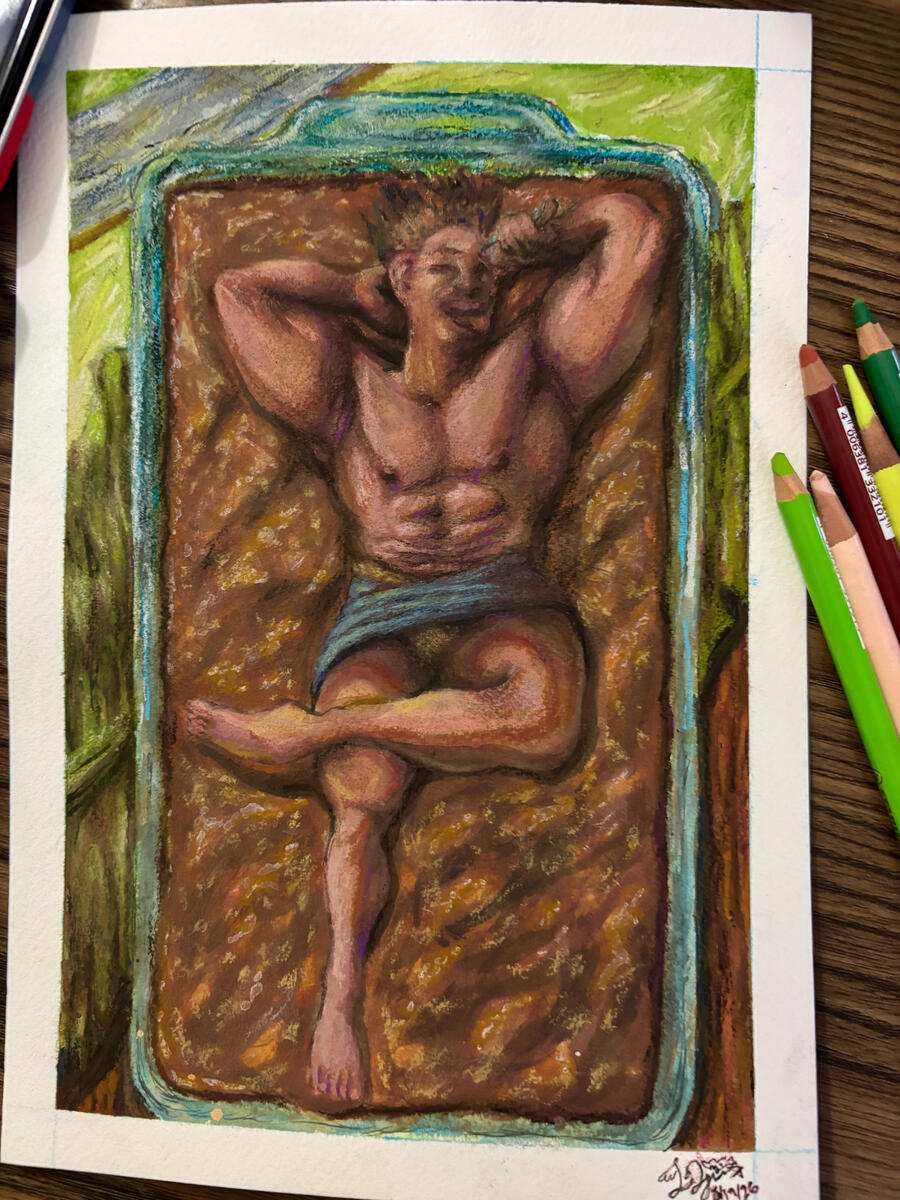 Biko c. 2026 - Mixed Media on Watercolor Paper